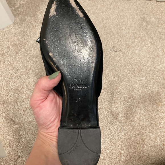 Prada Velvet & Bow Point-Toe Mule Slides - Picture 4 of 4